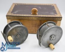 Mallochs Patent alloy salmon fly reel, 4 ¾