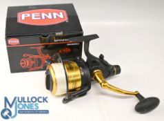 Penn Spin fisher V, model SSV 8500LL spinning reel, fine condition, black/gold fittings, skirted