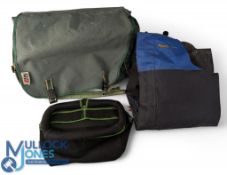 Klobba Powerstorm Padded Braced Chest Trousers, in an Abu Garcia fishing shoulder bag, and a Maver