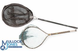 Two Folding Landing nets, by Mclean Angling New Zealand- with wear to net, Wychwood Rover, both