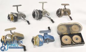 2x Allcocks Felton Crosswind fixed spool reels, both with good bails and free spool, one shows signs