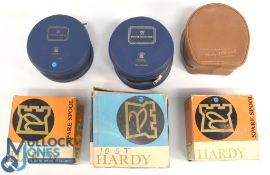 6x Hardy reel boxes and cases in various styles, see images