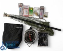 Hardy Atlas Folding Landing Net, plus Crane Sport scales 25kg, and a selection of unused lures and