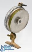 Late Chippindale style large spool thread line reel, no maker's details, stamped 4 to all