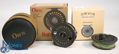 Orvis USA Made in England Battenkill 7/8 disc alloy trout fly reel with spare spool, 3 3/8