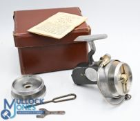 Hardy Bros Altex No 2 Mk V fixed spool reel LHW with folding handle, optional check, full bail