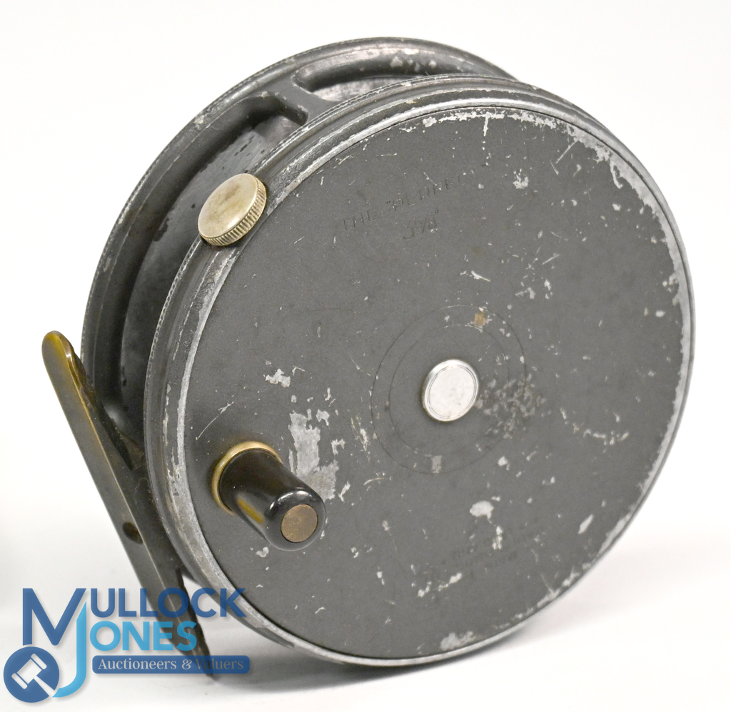 Hardy Bros "The Perfect" alloy trout fly reel 3 5/8" spool, black handle, milled rim tensioner,