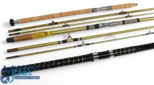 Viking TGSF-300 hollow glass light boat rod, 10ft 3pc wood/whipped grips, double down locking reel