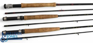 2x Bob Church Lite Line Boron trout fly rod 9ft 2pc line 4/6#, down locking reel seat, lined rings