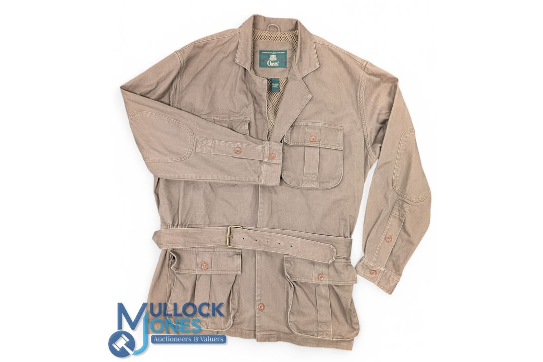 Orvis Cotton Fishing /Hunting Jacket, with belt multi pockets, in good clean light used condition