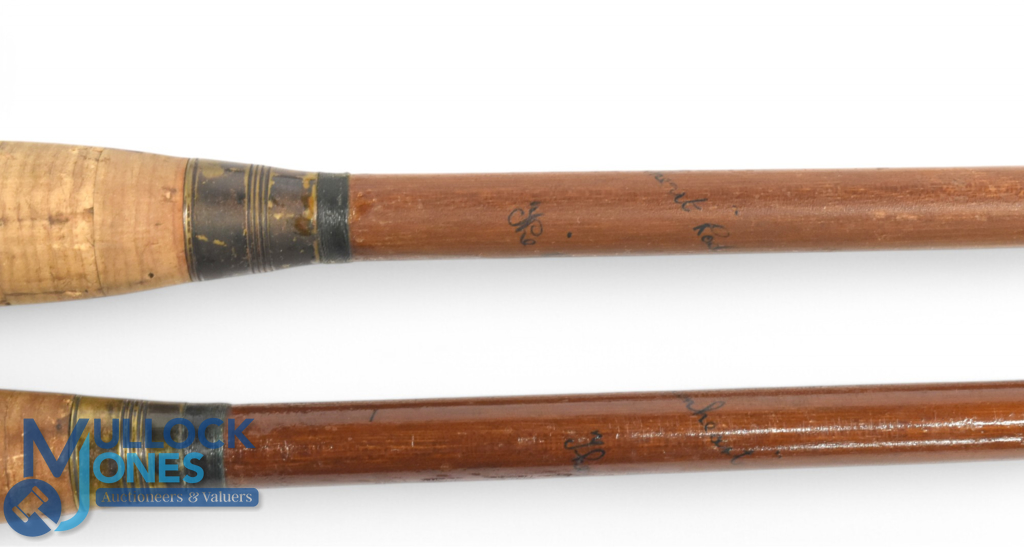 2x Hardy "The Alnwick" greenheart rods, Nos G72.86 and G17.715, greenheart 9ft 3pc plus spare - Image 2 of 3