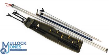 Fishing Accessories, to include beach caster tripod, rod rest, pole, bagged NTG rod rest. Note