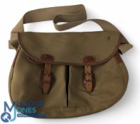 Brady of Halesowen Aerial trout bag in canvas/leather with removable waterproof liner, good