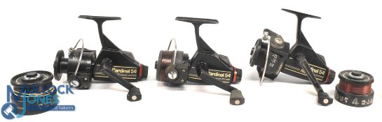 A collection of Abu 54 fixed spool reels, all with good bails, rear tensioners and spare spool