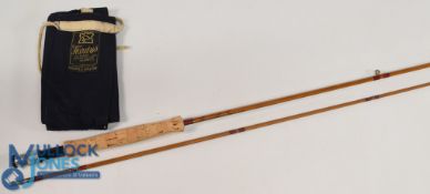 Hardy Alnwick scarce Continental Palakona split cane dry fly trout rod, 7ft 9