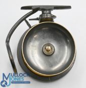 Interesting and unusual Mallochs Patent side casting brass and alloy reel, 4