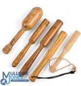 Fishing Priests - 5x Various Modern Fishing Priests of varying woods, differing styles, measuring