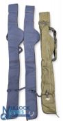 3x Canvas Fishing Rod Bags, with makers Crane and Seamaster