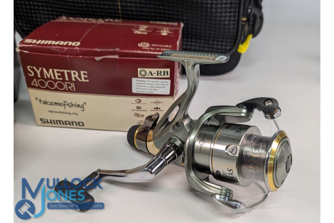 Shimano Symetre 4000RI spinning reel with spare spool, folding handle, appears overall in good - Image 3 of 4