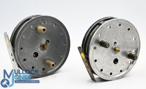 2x 'Perfection Flick-Em' trotting reels - features an A W Gamage, London Perfection Flick-Em 4 1/