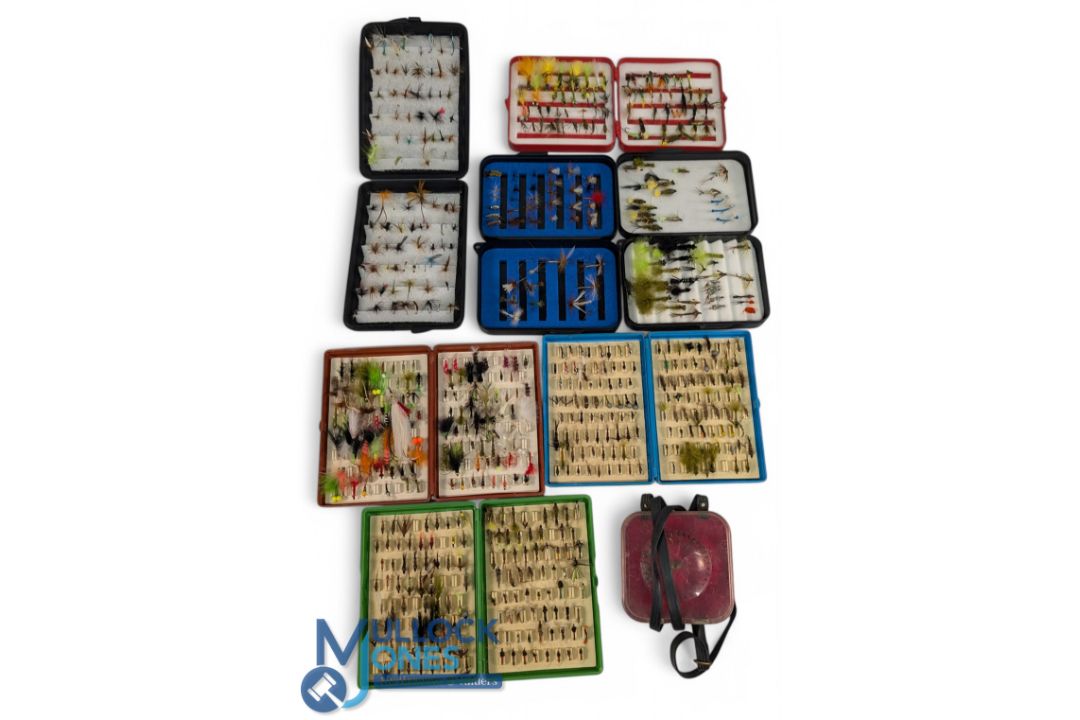 Three Fox Fly Boxes with Trout Flies, two Wickam plastic fly boxes, a triumph fly box, a Ledda box - Image 2 of 2