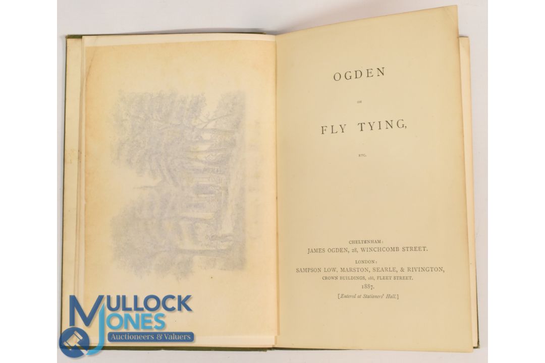 Ogden on Fly Tying, etc 1887 James Ogden hardback book, good condition with some small wear to - Image 3 of 3