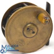 Hardy Bros brass plate wind reel, 2 ¾
