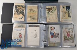 Fishing Postcard Albums: 2 full albums with a mixed aged collection c1920-1980, with over 320