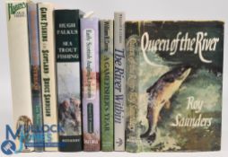 Eight Fishing Books to include Queen of the River 1961 Roy Saunders, The River Within A Life of