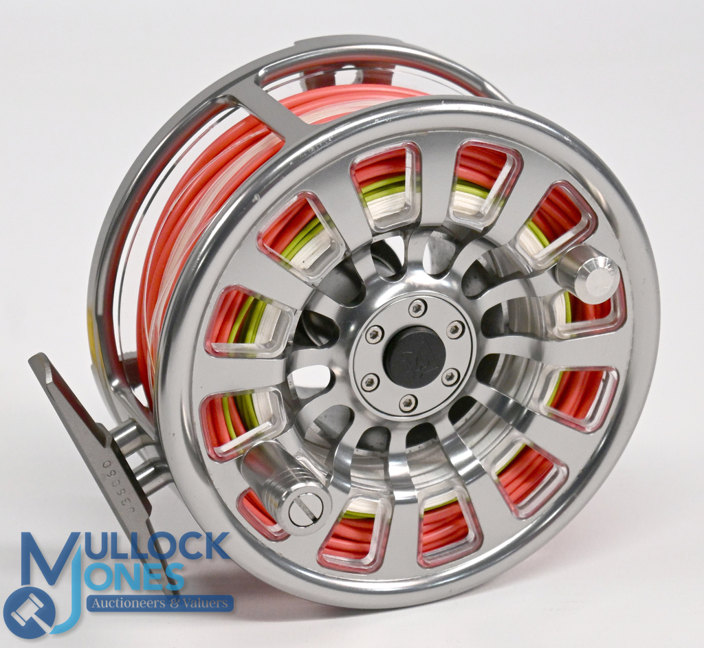 Hardy Bros "The Demon" 9000 alloy salmon cassette fly reel, complete with 3 spare cassettes, 4" wide - Image 2 of 3
