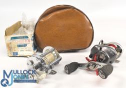 Pflueger Akron No 1895 bait casting multiplier, twin balanced handles, tensioner and on/off check.