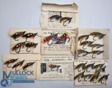Selection of Hardy mid 20th century fully dressed Salmon Flies - features Silver Doctor 1/0 x6, 1