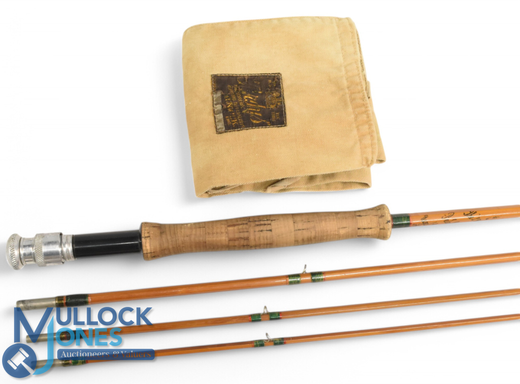 Hardy Alnwick "The LRH" Dry Fly Palakona split cane fly rod, 8ft 9" 3pc line 6# with spare tip,