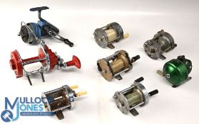 Collection of miscellaneous reels including Record 1700 multiplier, J W Young Gildex multiplier,