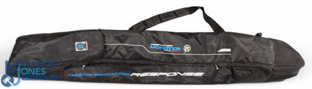Large Preston Innovations Monster Response Fishing Tube Storage Holdall Bag, multi zipped, in good