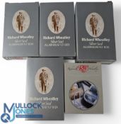 5x Wheatley alloy fly boxes, in clip, foam and dry fly format, all in original card outers,