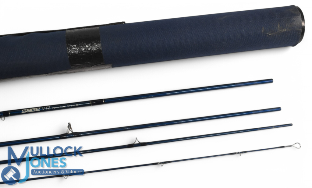Sage USA VGT2 carbon 3 9/16 oz trout fly rod 790-4: 9ft 4pc line 7#, alloy double uplocking reel - Image 2 of 3