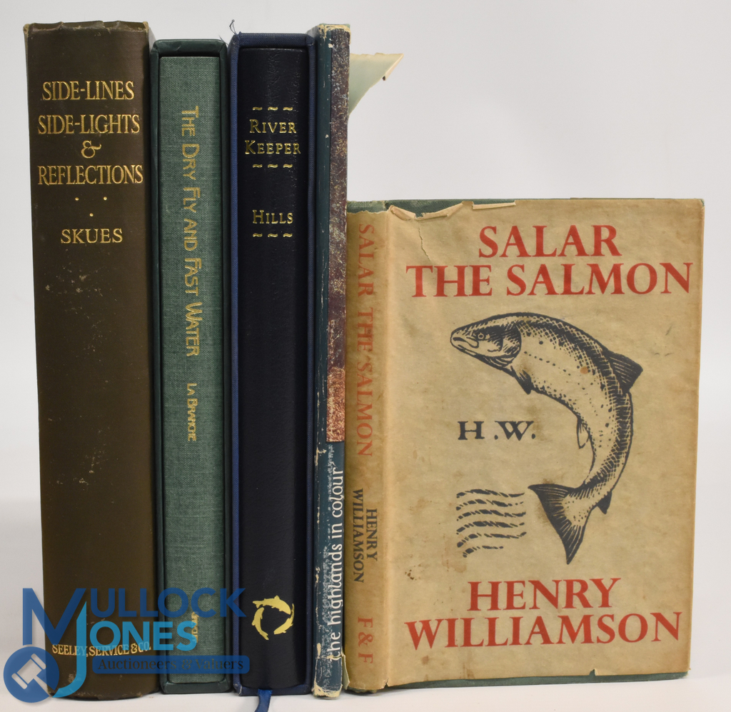 Five Fishing Books to include Salar the Salmon 1945 Henry Williamson, The Highlands in Colour 1955 W