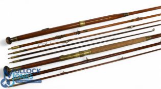 J Ogden Maker Cheltenham, greenheart salmon fly rod, 13ft 3pc (tip short but looks intentional), 25