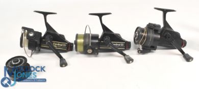 A collection of Abu fixed spool reels, as follows: 3x Cardinal 55, all with good bails, rear