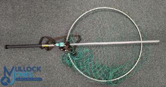 Sharpes Aberdeen Gye Fishing Net, with aluminium extendable handle, canvas back straps, in good used