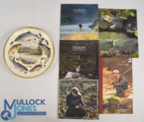 A Coalport Limited Edition (206/2000) McPhail's Sporting Game Fish Plate together with five Hardy