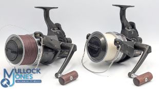 Pair of Daiwa Infinity-X 5500 bait runner reels, long cast spools, folding handle, one drag