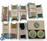 Collection of Old Period Fishing Line, old shop stock with makers of Lee of Redditch, 4 wooden reels