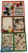 3x Fox Fly Boxes with a good selection of trout flies, single and double hooks, a well tied lot