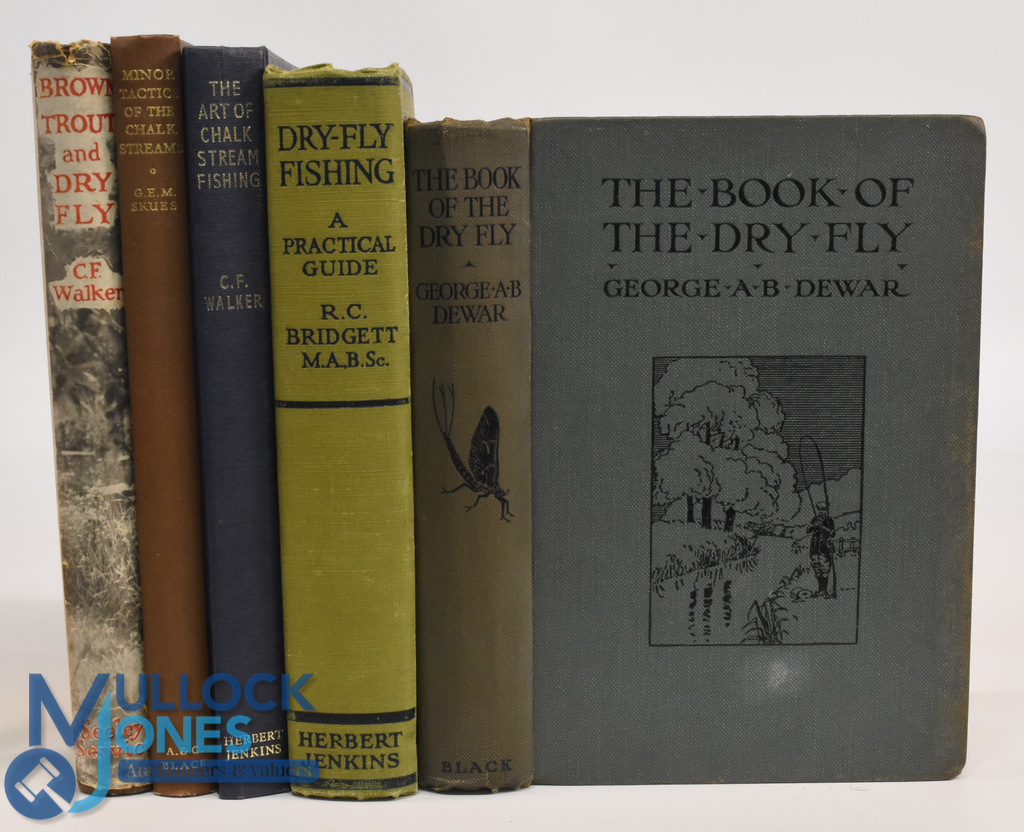 Five period hardback Books - The Book of the Dry Fly 1910 George Dewar, Dry-Fly Fishing 1922 R.C