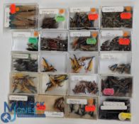 Collection of Fly Fishing Double Trebble Salmon and Trout Flies, and Tubes, to include yellow dog,