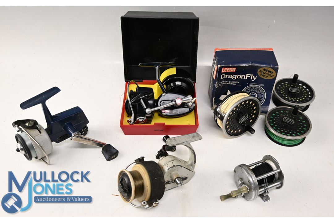 Garcia Mitchell 410 spinning reel, fine condition, c/w spare spool, leaflet and MOB, an Abu Cardinal - Image 1 of 2