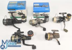 Okuma EPX Prox fixed spool reel with spare spool, good bail, rear tensioner. In cloth bag, runs