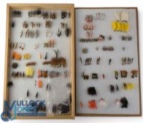 Wooden Homemade boxes of trout flies